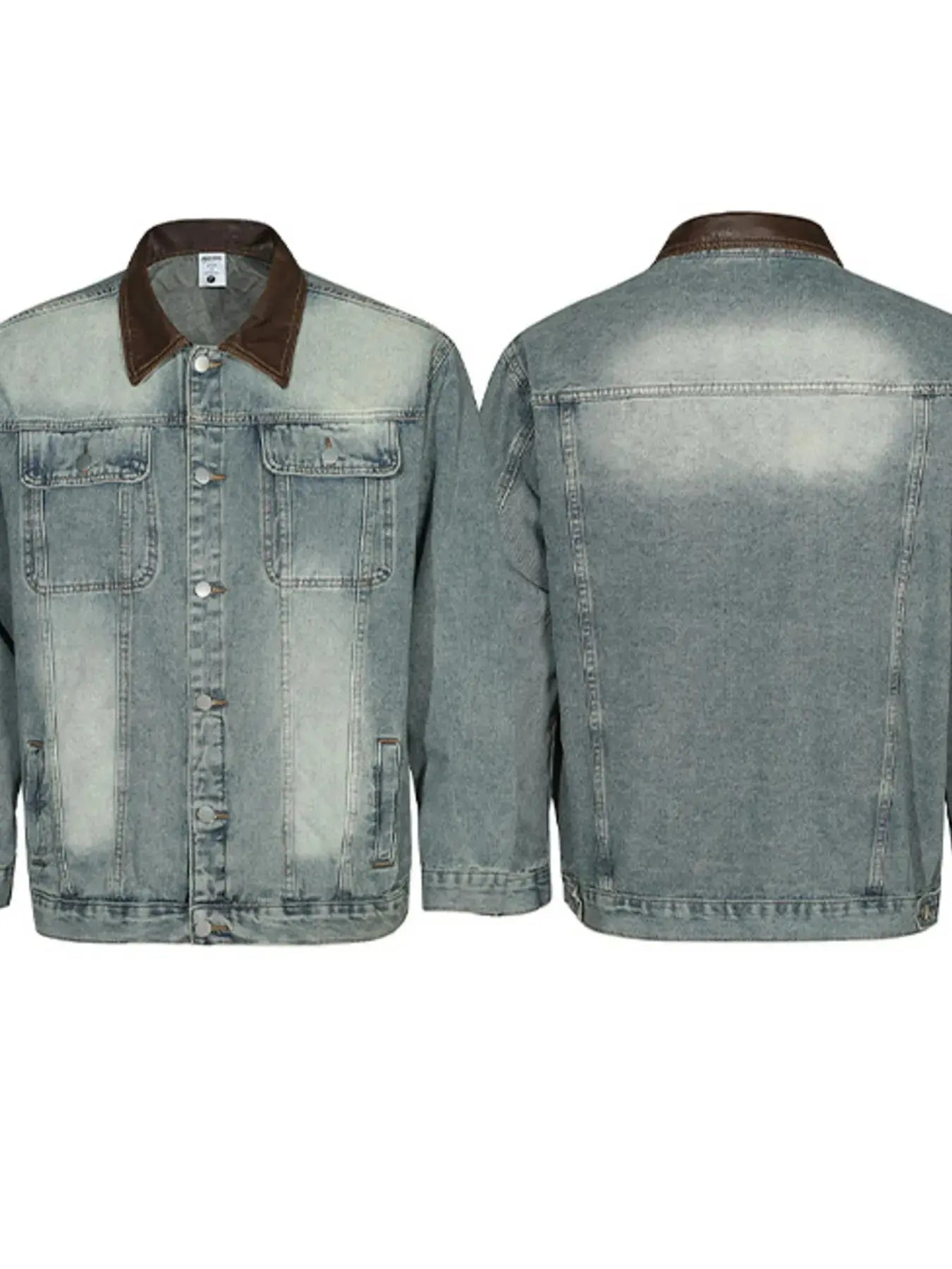 Woman Button Up Long Sleeve Denim Jacket - Charmdeals
