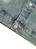 Woman Button Up Long Sleeve Denim Jacket - Charmdeals