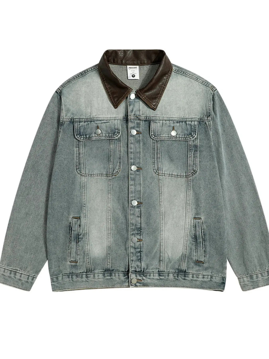 Woman Button Up Long Sleeve Denim Jacket - Charmdeals