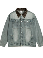Woman Button Up Long Sleeve Denim Jacket - Charmdeals