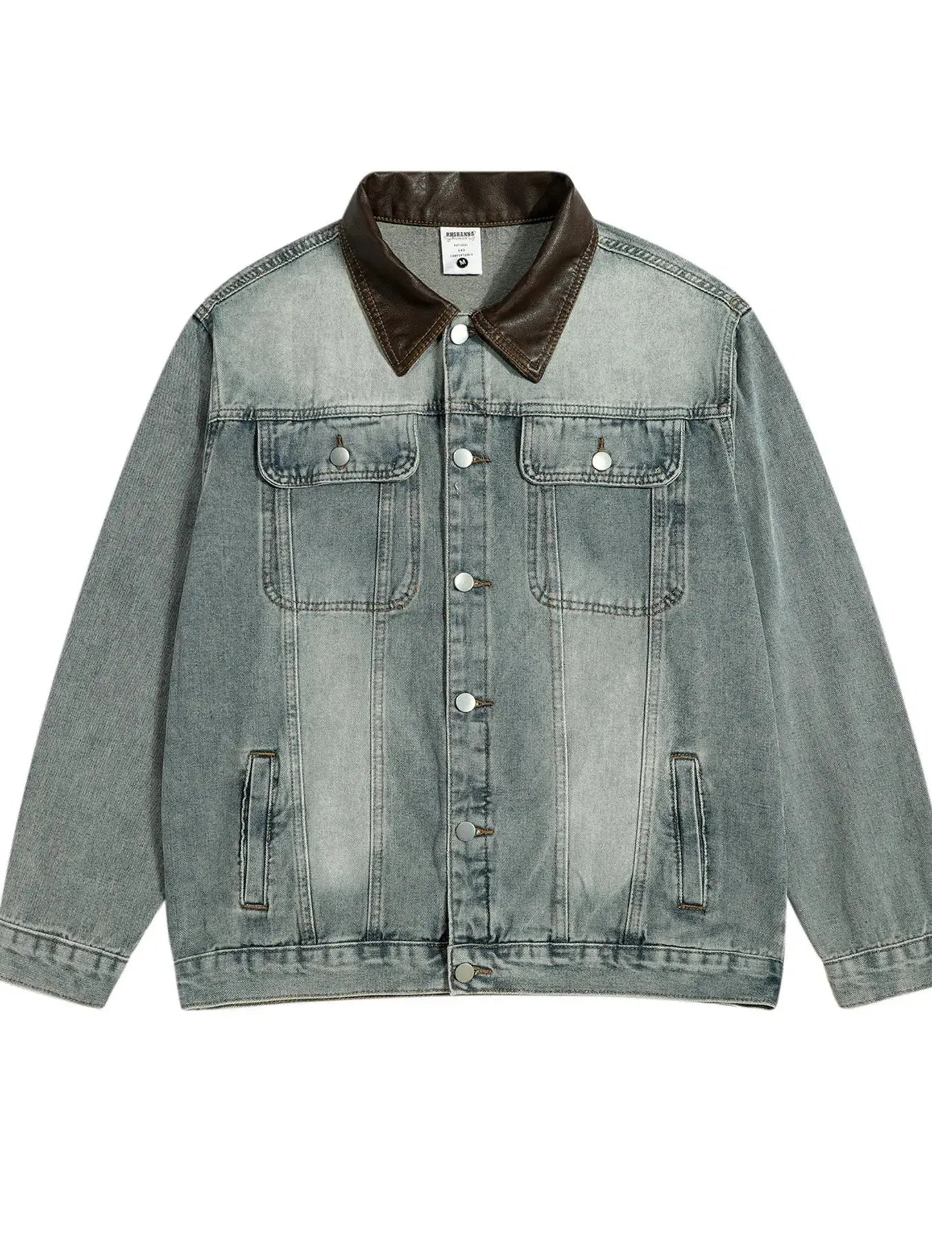Woman Button Up Long Sleeve Denim Jacket - Charmdeals