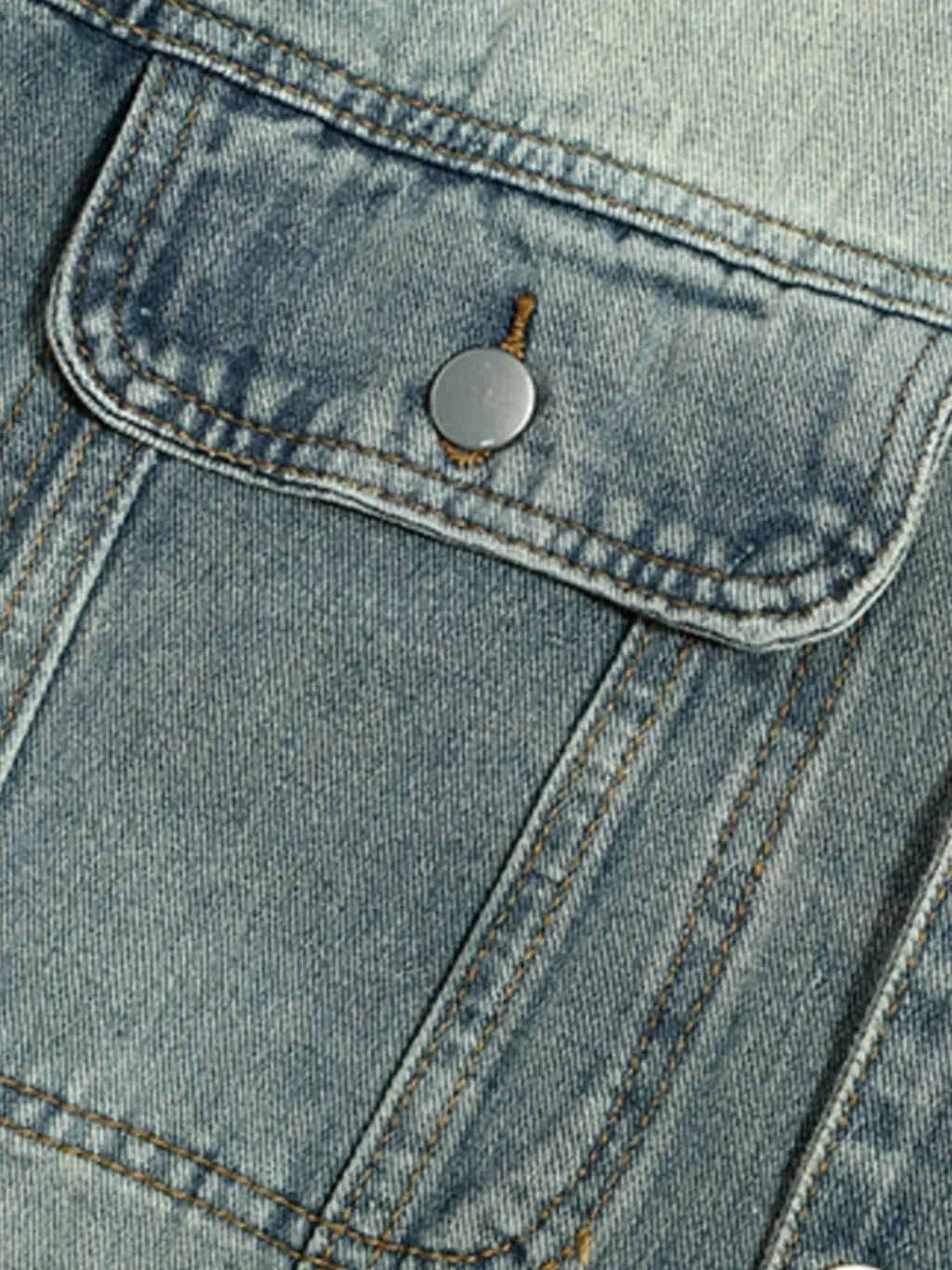 Woman Button Up Long Sleeve Denim Jacket - Charmdeals