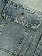 Woman Button Up Long Sleeve Denim Jacket - Charmdeals