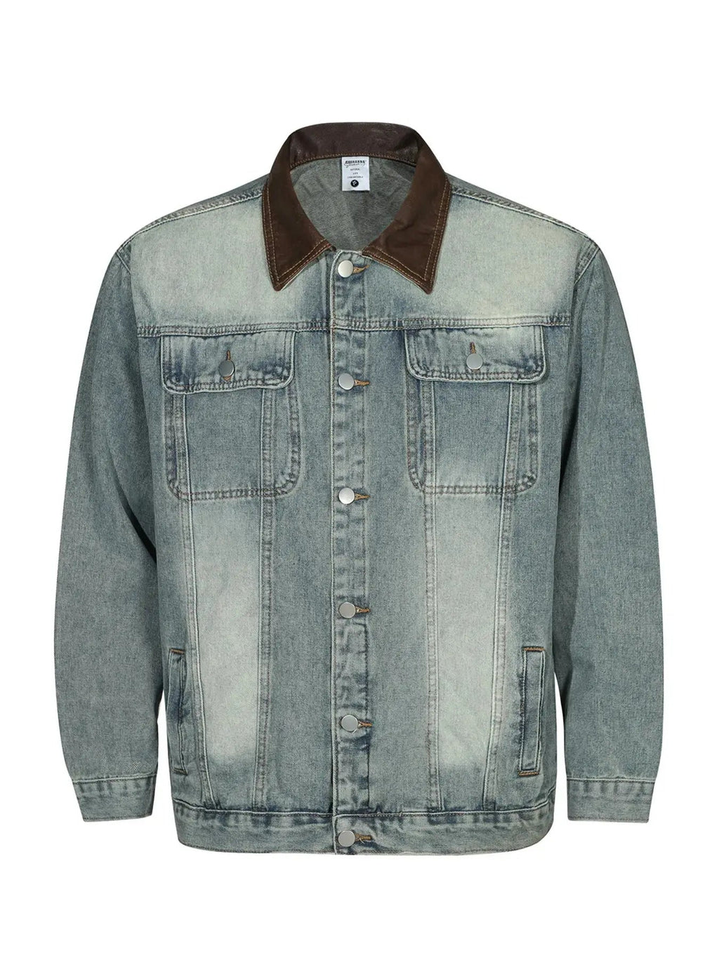 Woman Button Up Long Sleeve Denim Jacket - Charmdeals