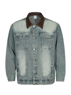 Woman Button Up Long Sleeve Denim Jacket - Charmdeals