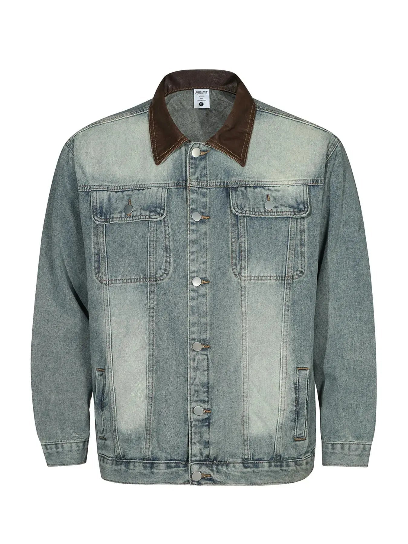 Woman Button Up Long Sleeve Denim Jacket - Charmdeals