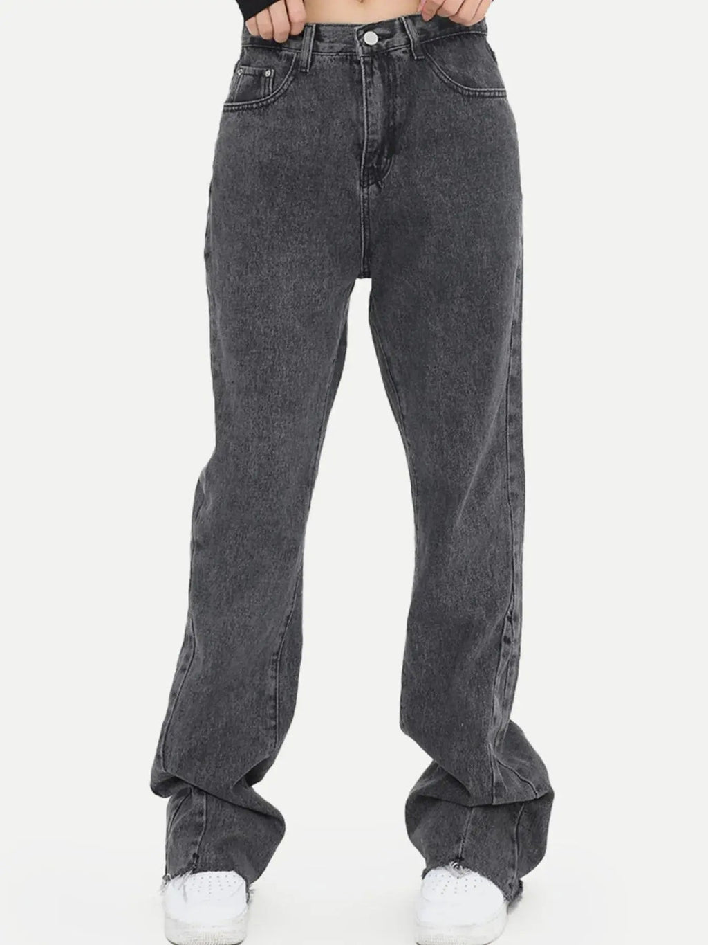 Woman Loose Fit Jeans with Pockets - Charmdeals