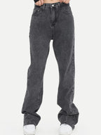 Woman Loose Fit Jeans with Pockets - Charmdeals
