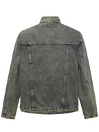 Woman Plus Size Zip Up Long Sleeve Denim Jacket - Charmdeals