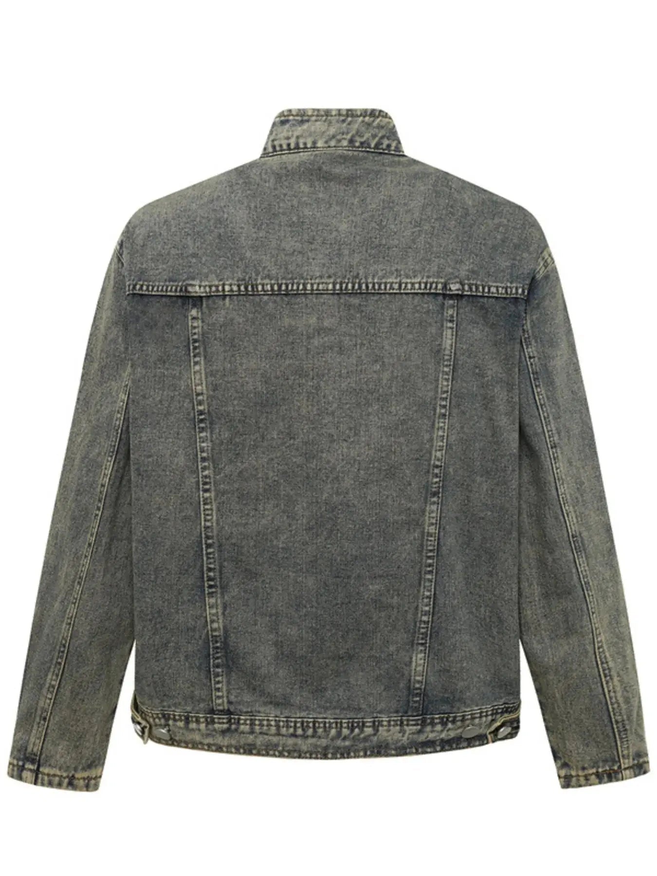 Woman Plus Size Zip Up Long Sleeve Denim Jacket - Charmdeals