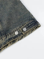 Woman Plus Size Zip Up Long Sleeve Denim Jacket - Charmdeals