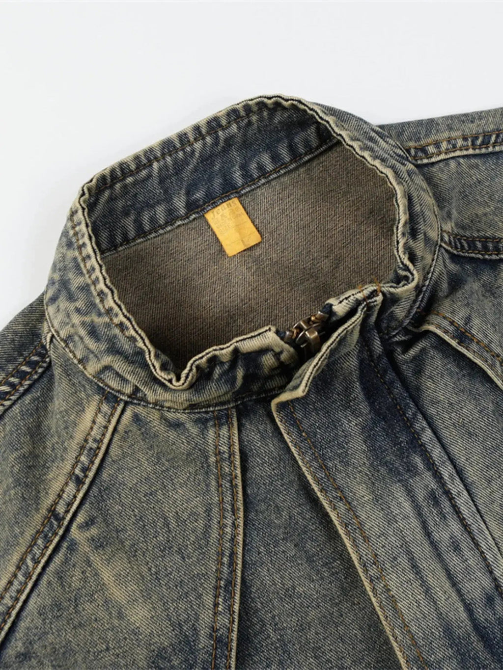 Woman Plus Size Zip Up Long Sleeve Denim Jacket - Charmdeals