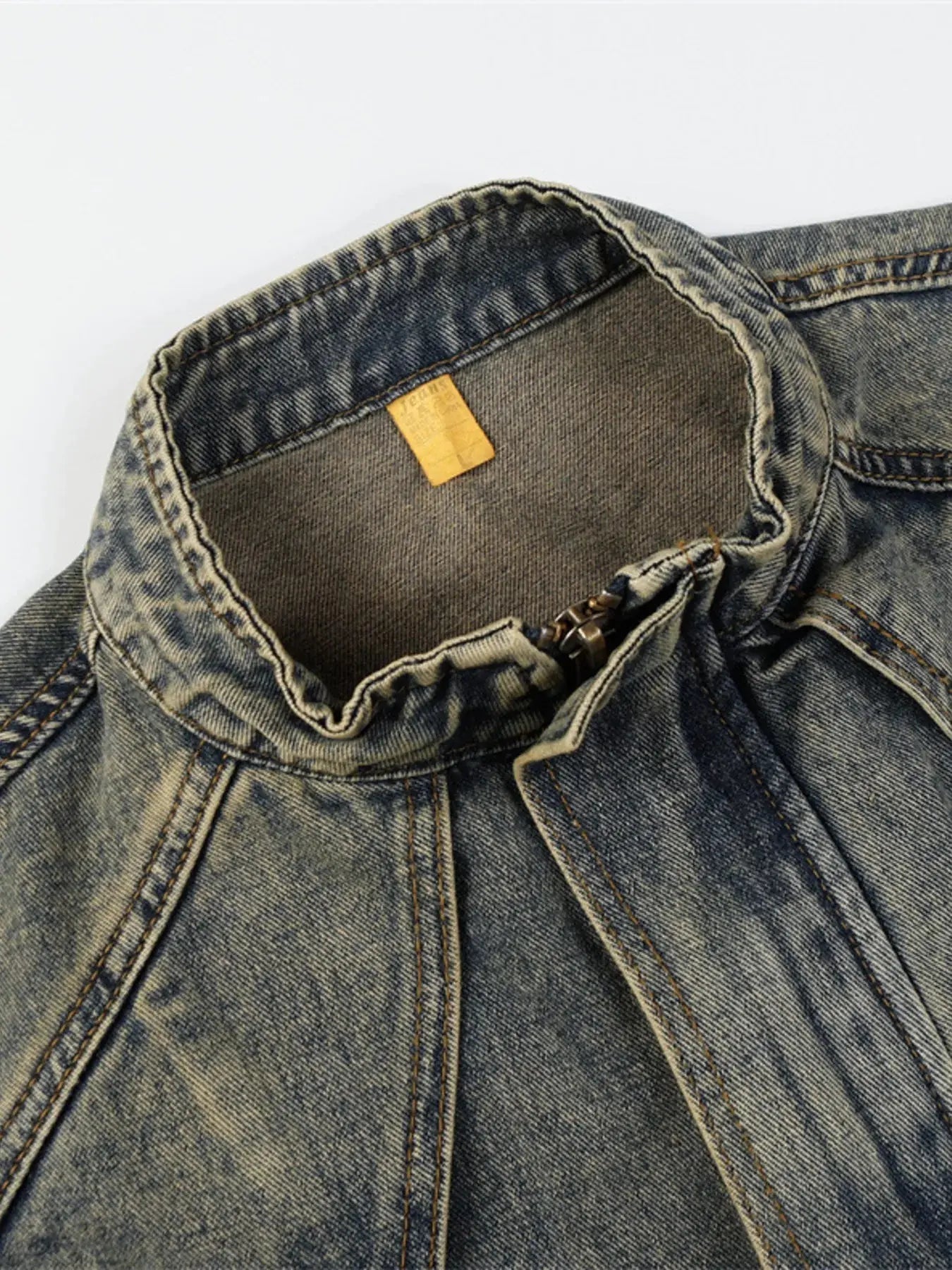 Woman Plus Size Zip Up Long Sleeve Denim Jacket - Charmdeals