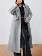 Wool - Blend Longline Overcoat - Charmdeals