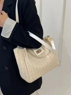 Woven Straw Shoulder Bag - Charmdeals