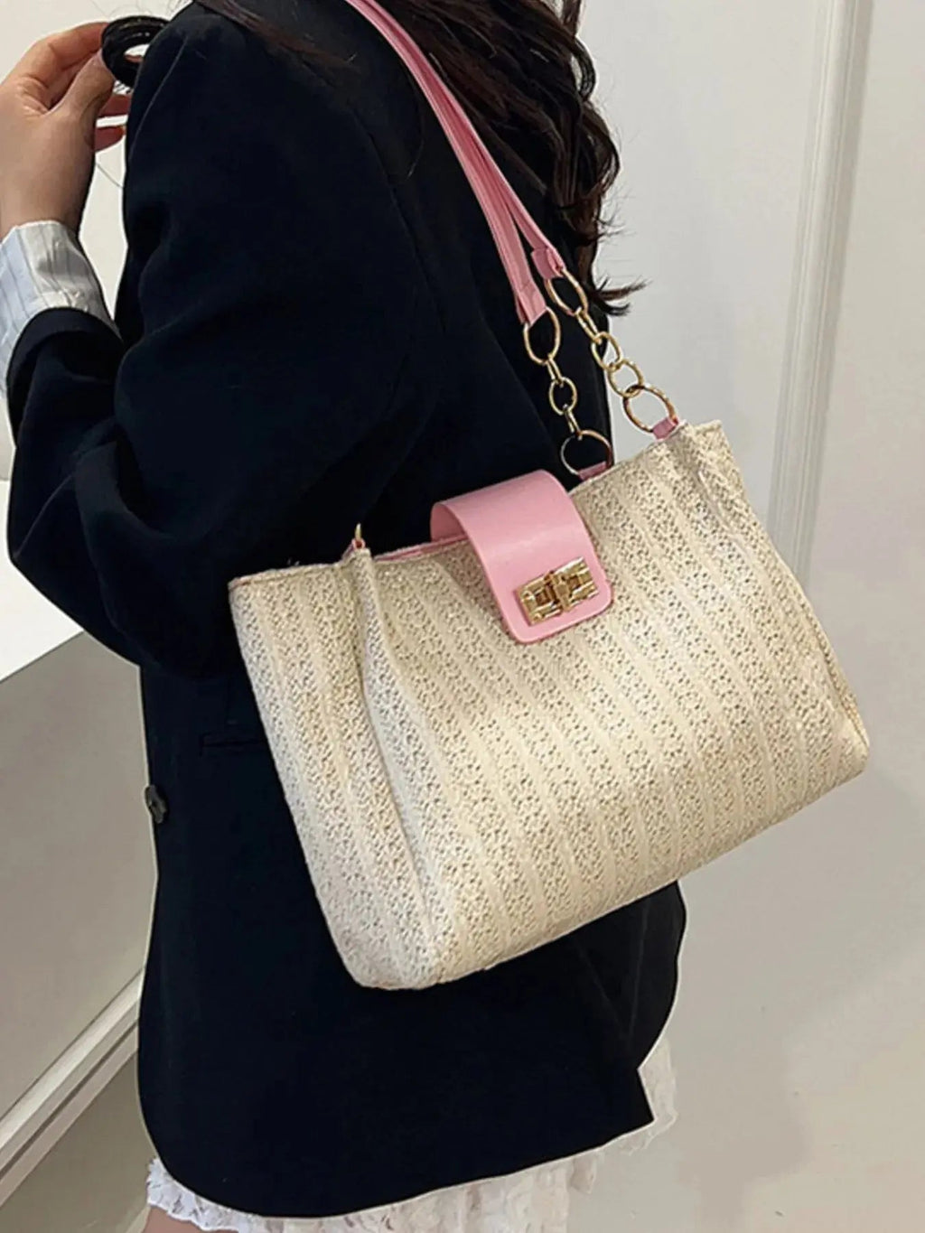 Woven Straw Shoulder Bag - Charmdeals