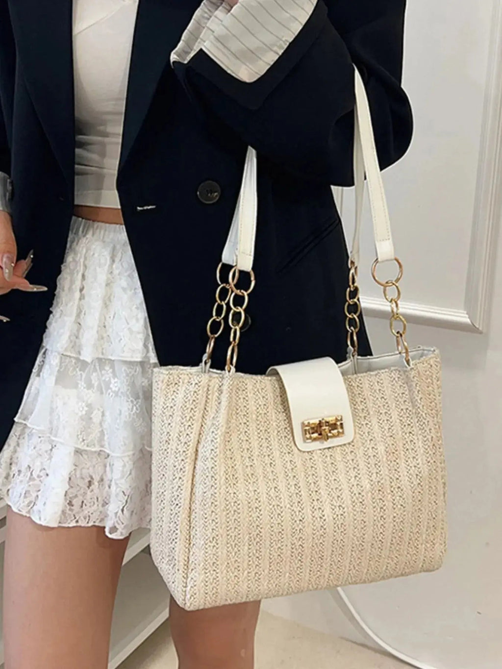 Woven Straw Shoulder Bag - Charmdeals