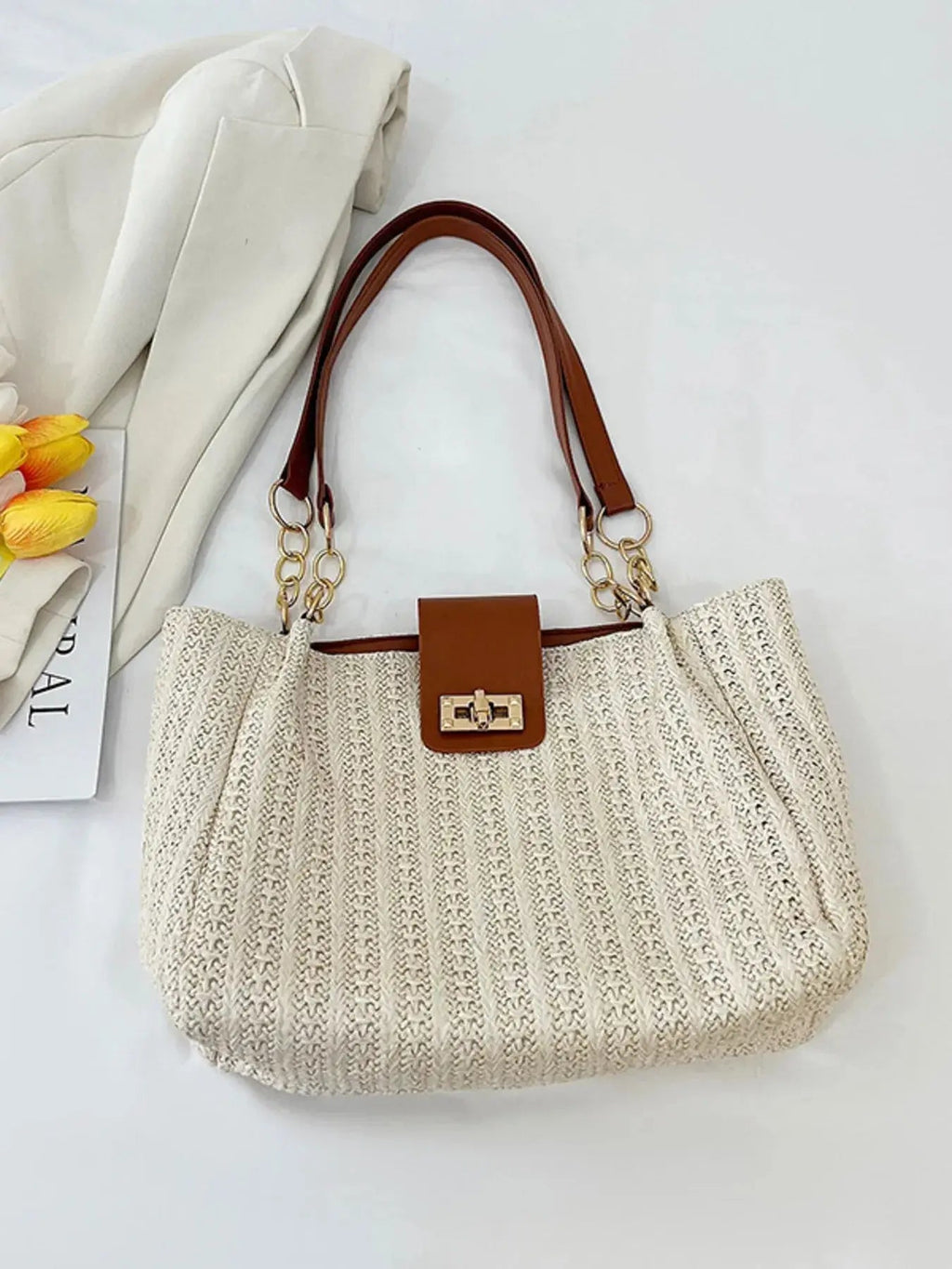 Woven Straw Shoulder Bag - Charmdeals