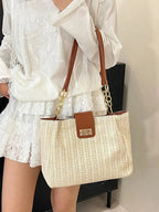 Woven Straw Shoulder Bag - Charmdeals
