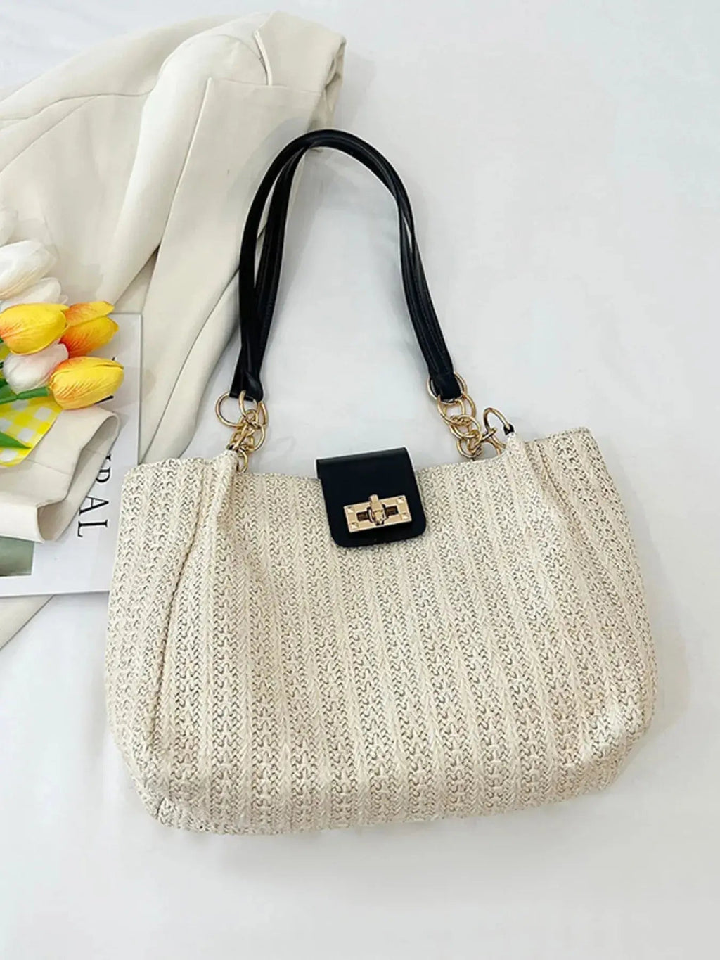 Woven Straw Shoulder Bag - Charmdeals