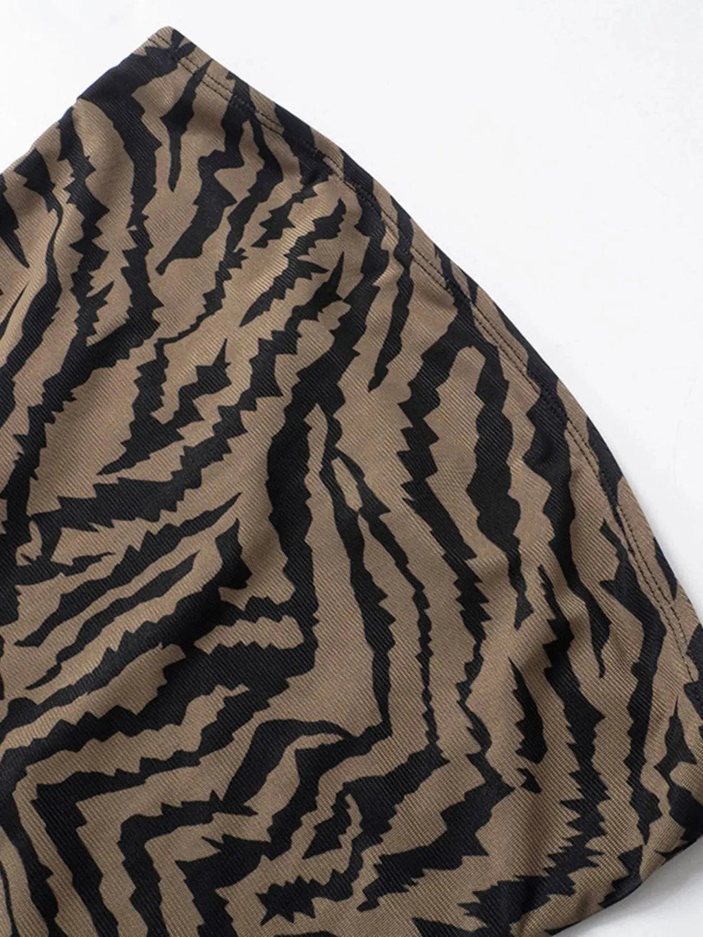 Zebra Print Maxi Dress with Side Slit - Charmdeals
