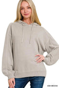 Zenana French Terry Pigment Dye & Enzyme Washing Hoodie - Charmdeals
