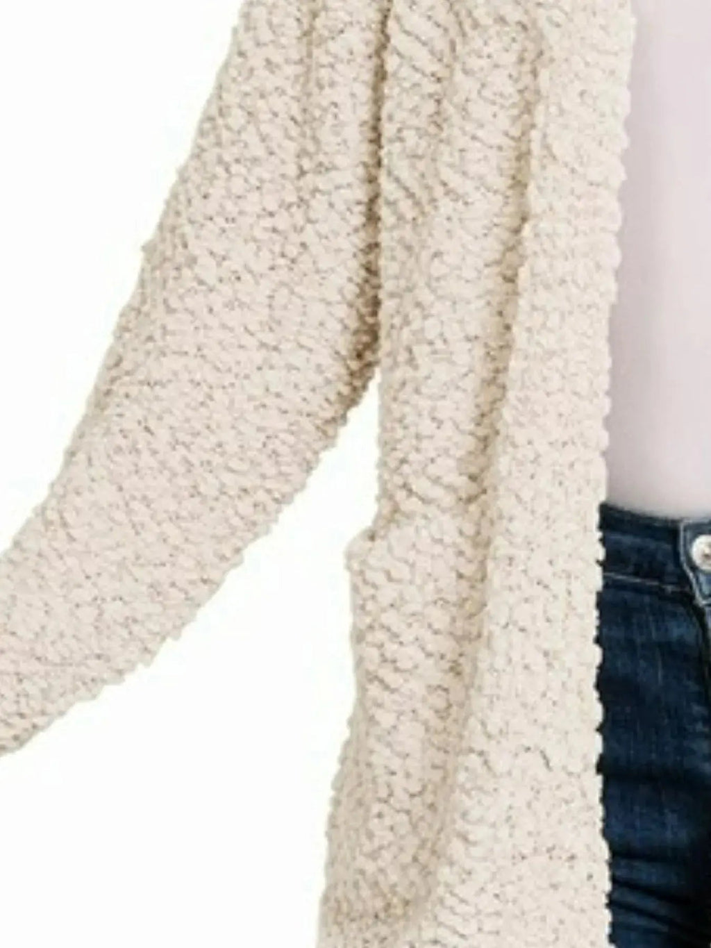 Zenana Long Sleeve Popcorn Sweater Cardigan with Pockets - Charmdeals