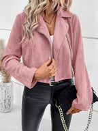 Zip Up Cropped Jacket - Charmdeals