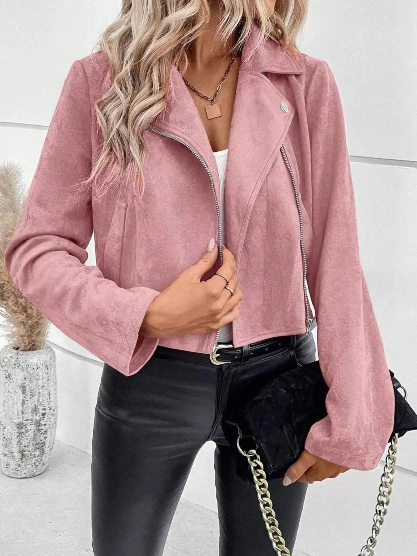 Zip Up Cropped Jacket - Charmdeals