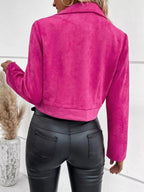 Zip Up Cropped Jacket - Charmdeals