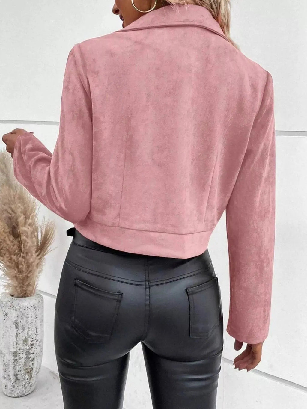 Zip Up Cropped Jacket - Charmdeals