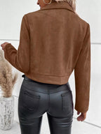 Zip Up Cropped Jacket - Charmdeals