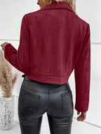Zip Up Cropped Jacket - Charmdeals