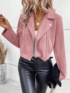 Zip Up Cropped Jacket - Charmdeals