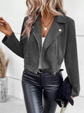 Zip Up Cropped Jacket - Charmdeals