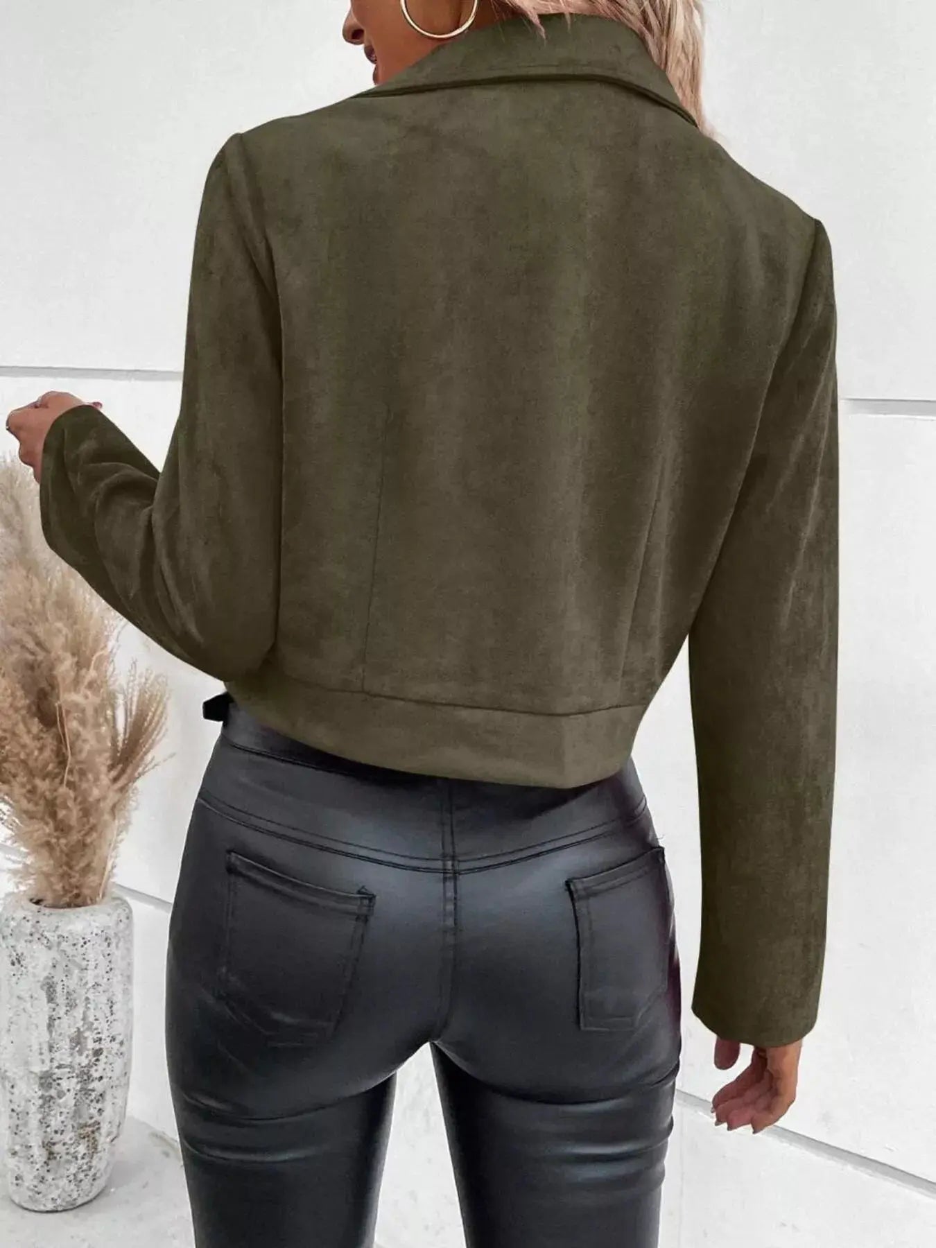 Zip Up Cropped Jacket - Charmdeals