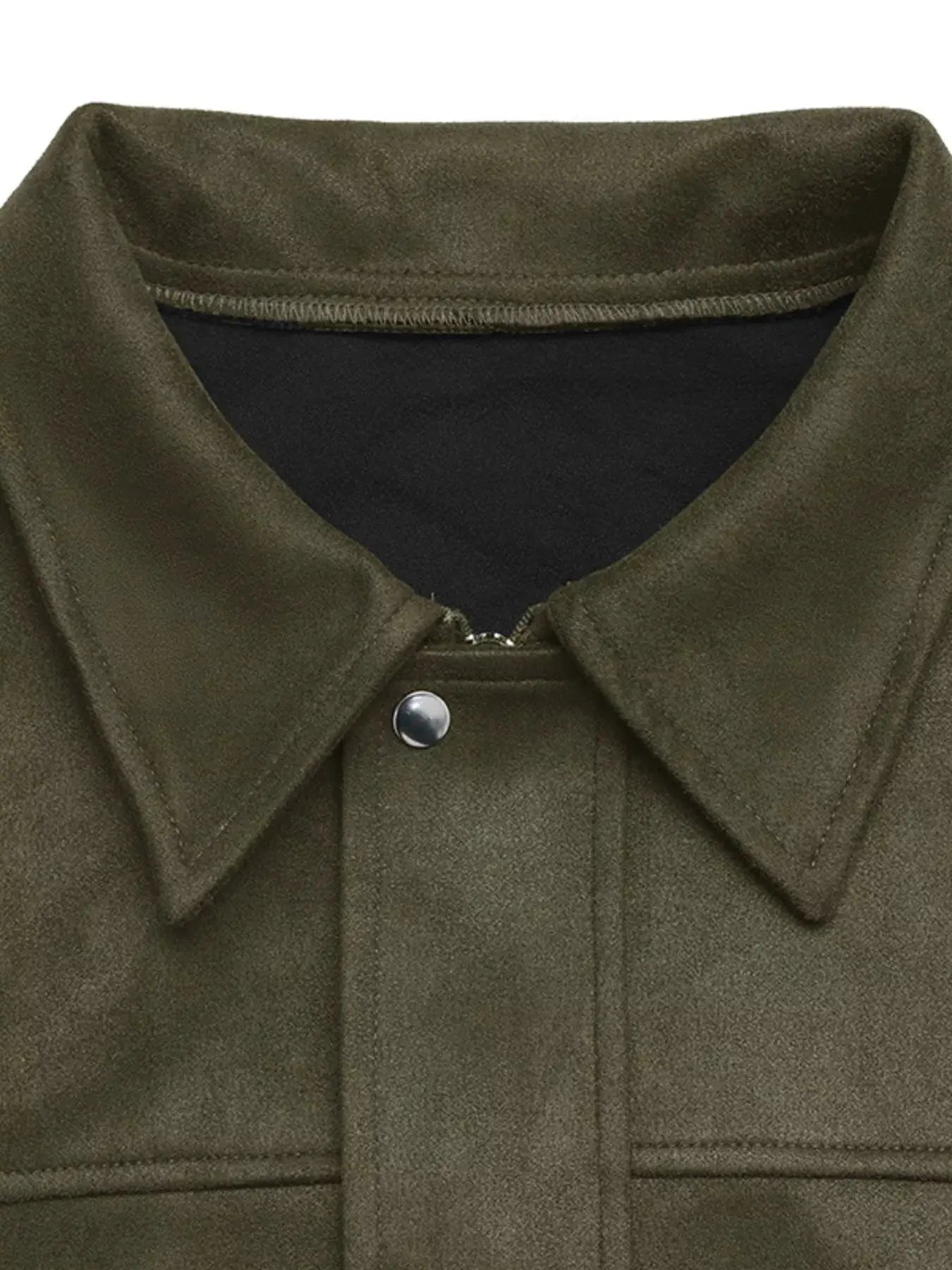 Zip Up Drop Shoulder Jacket - Charmdeals