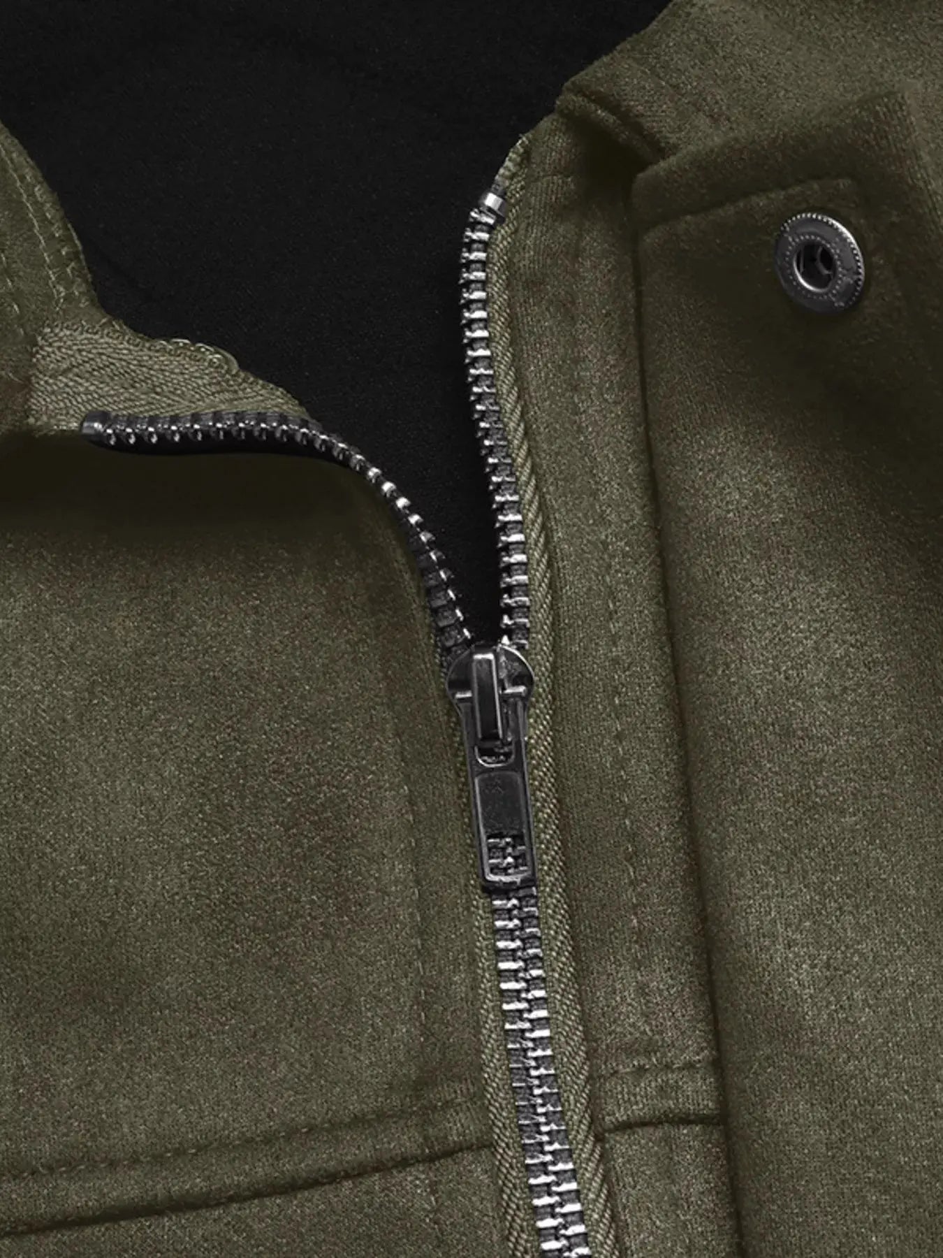 Zip Up Drop Shoulder Jacket - Charmdeals