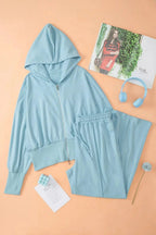 Zip - Up Hoodie and Pants Active Set - Charmdeals