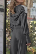 Zip - Up Hoodie and Pants Active Set - Charmdeals