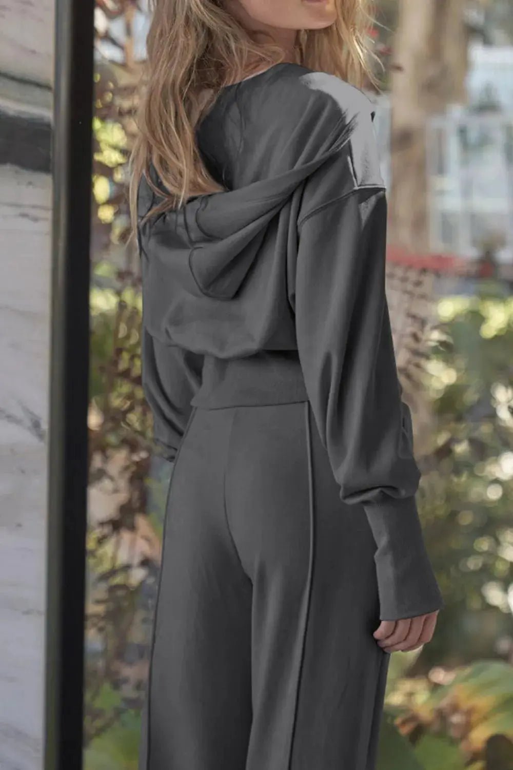 Zip - Up Hoodie and Pants Active Set - Charmdeals