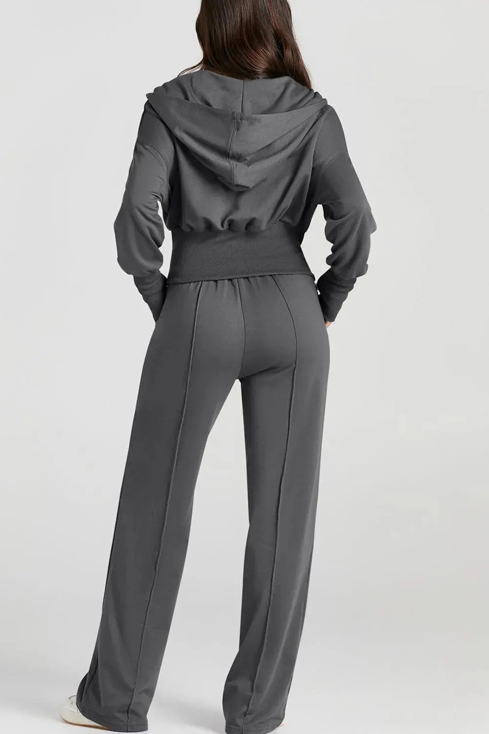 Zip - Up Hoodie and Pants Active Set - Charmdeals