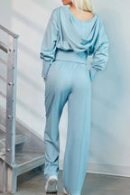 Zip - Up Hoodie and Pants Active Set - Charmdeals