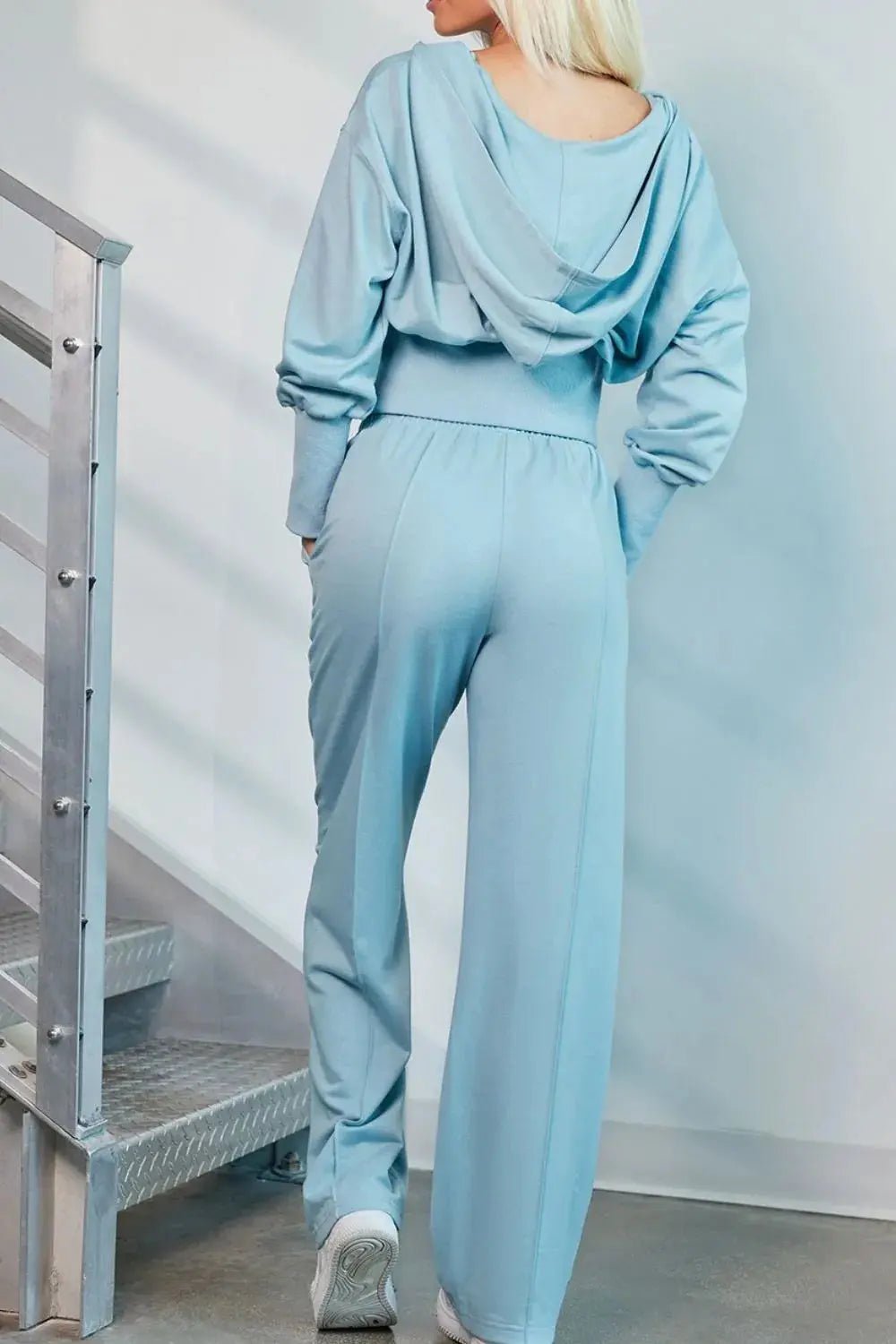 Zip - Up Hoodie and Pants Active Set - Charmdeals