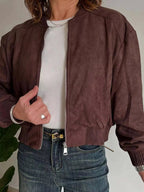 Zip Up Long Sleeve Jacket - Charmdeals