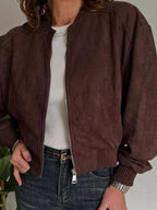 Zip Up Long Sleeve Jacket - Charmdeals