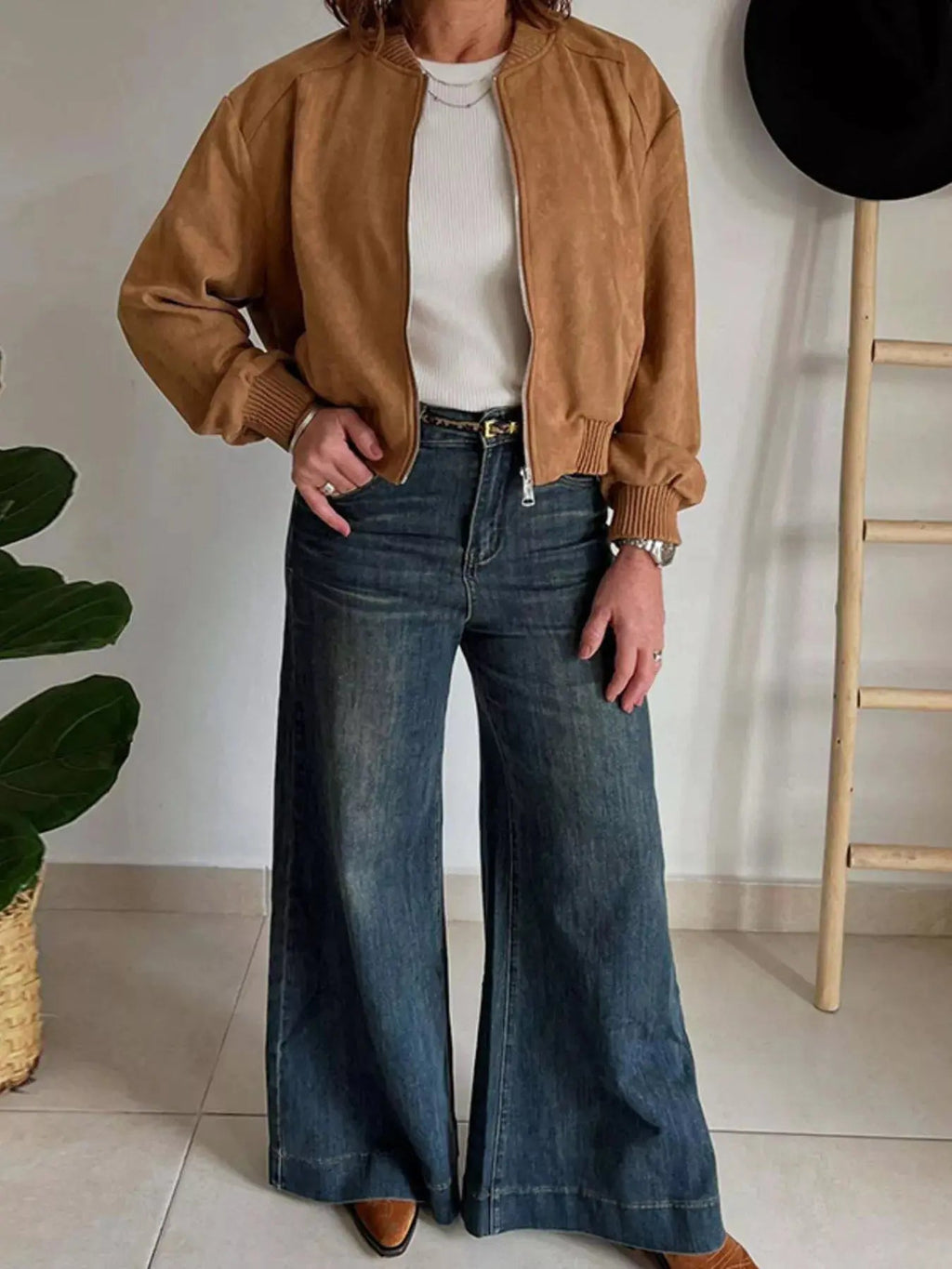Zip Up Long Sleeve Jacket - Charmdeals