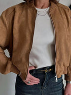 Zip Up Long Sleeve Jacket - Charmdeals