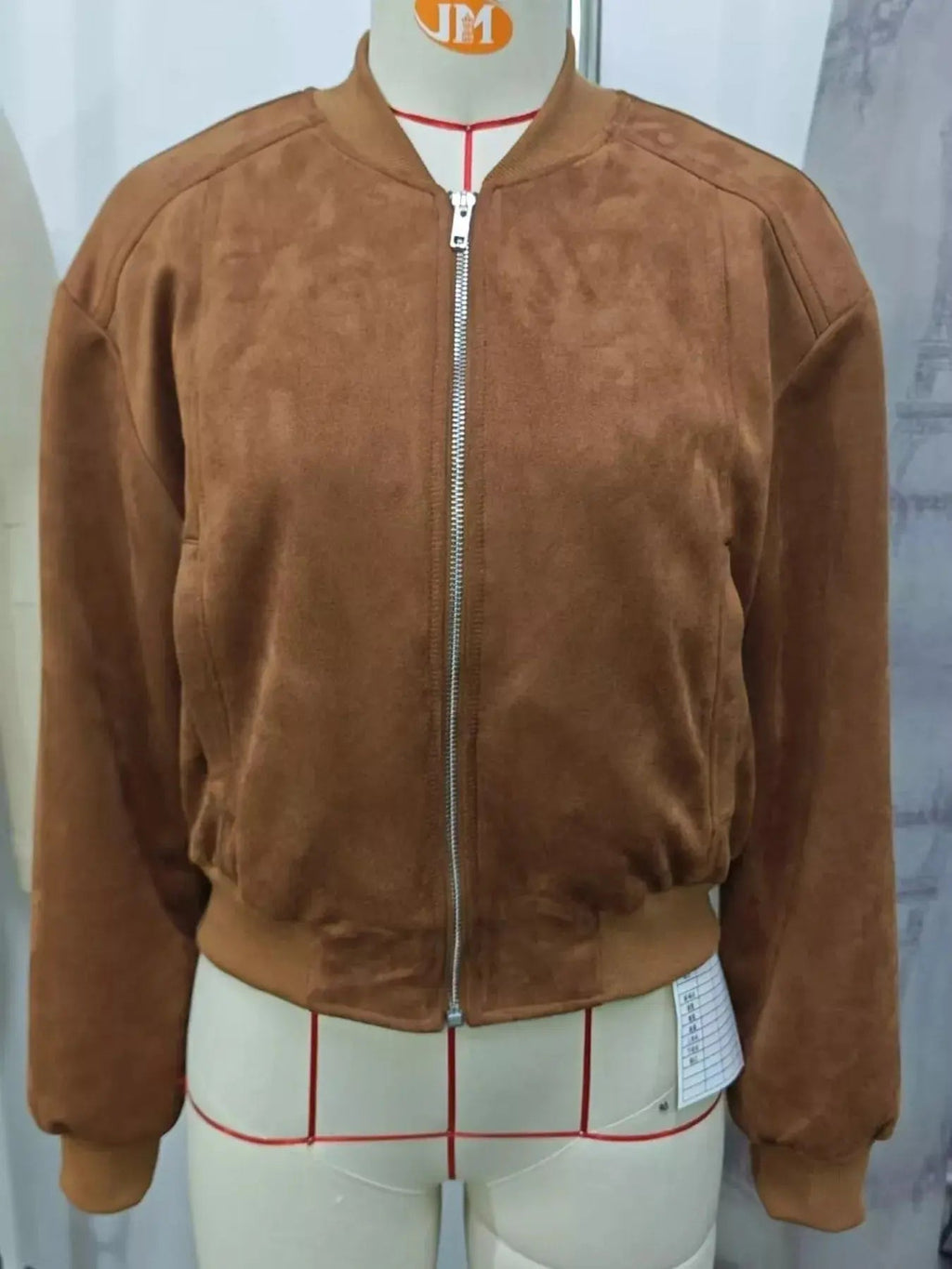 Zip Up Long Sleeve Jacket - Charmdeals