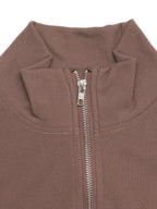 Zip Up Long Sleeve Top and Pants Set - Charmdeals